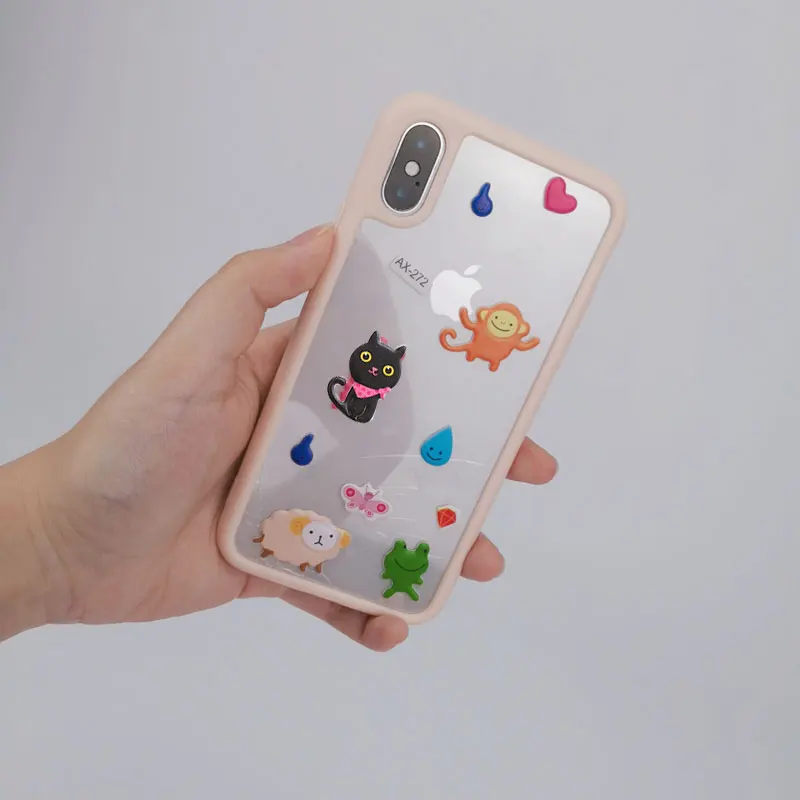 Наклейка s на телефон, милый мультяшный Кот, пузырчатая губка для iphone, наклейка, телефонные чехлы, декоративные стерео пузырьки для Airpods, наклейка
