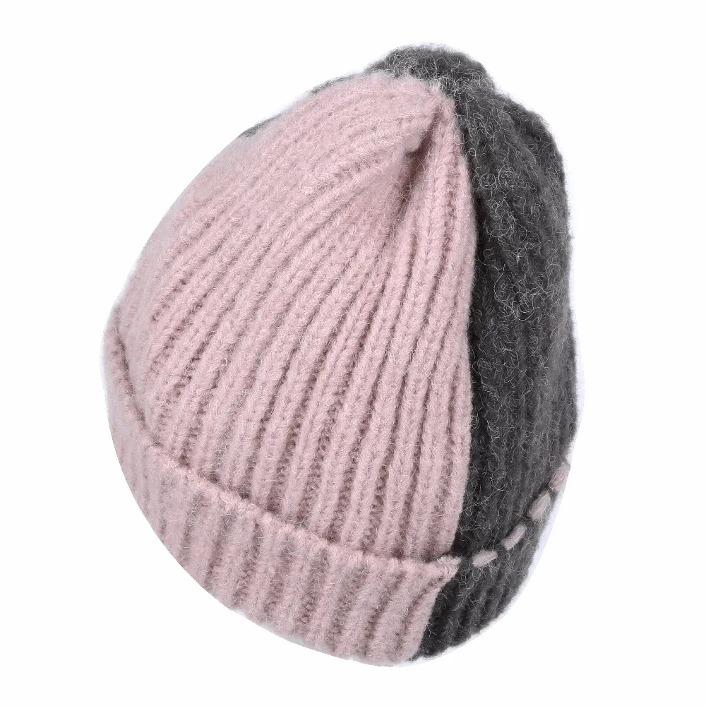 Дизайн, Женская шерстяная зимняя шапка, кашемировые шапочки, skullies gorros, один слой, эластичная, двухцветная, Лоскутная, узор, красота, gorros