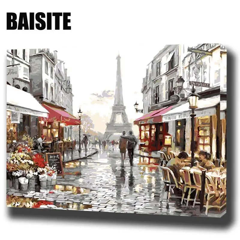 Картина маслом по номерам BAISITE сделай сам на холсте для гостиной настенный Декор
