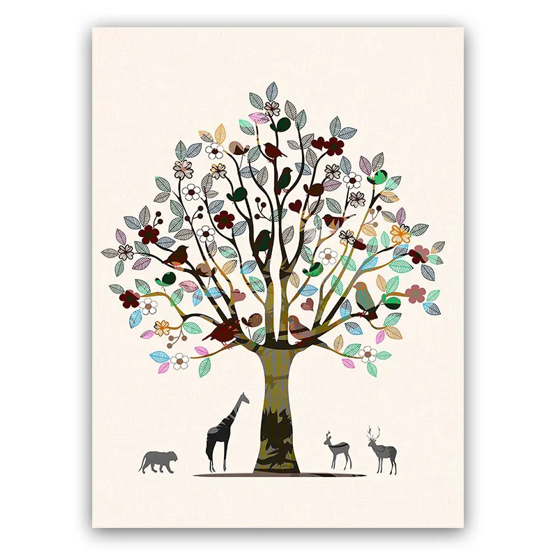 Горячая Распродажа Северный стиль рисунок оленя дерево Черный Алфавит