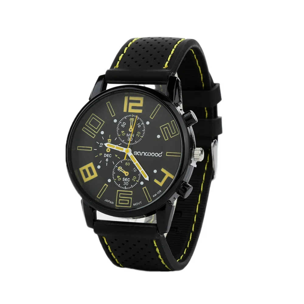 SANWOOD spor saat спортивные часы мужские повседневные из нержавеющей стали силиконовый