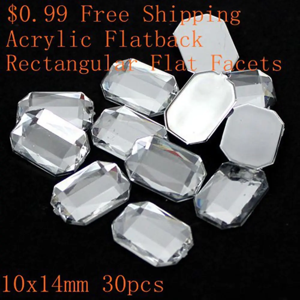 Многоразмерные акриловые стразы с плоской задней частью прямоугольные плоские