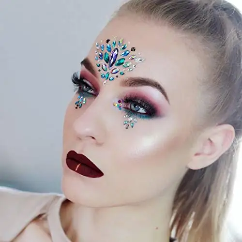 Набор из 6 горных хрустальных драгоценностей FEECOLOR тату-наклейки на лицо русалки