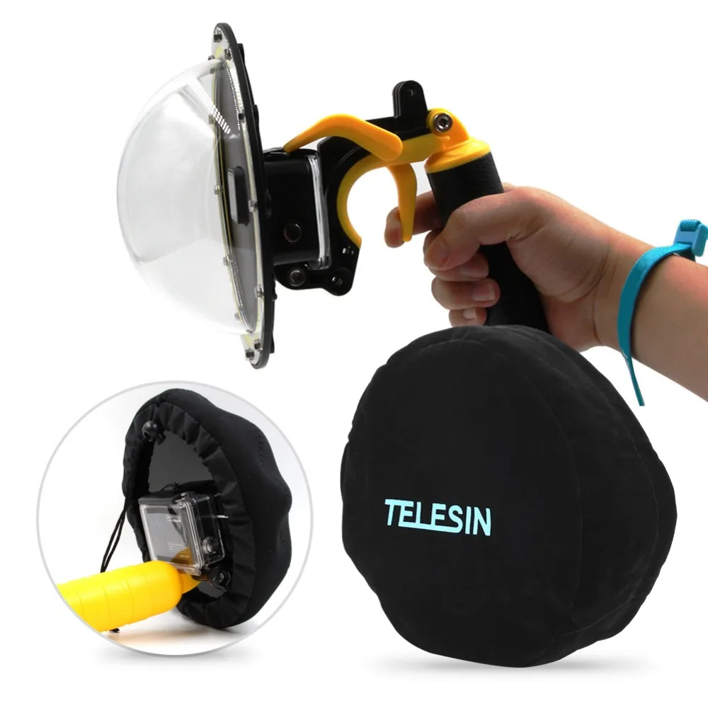 TELESIN нейлоновый чехол с купольным портом для Gopro чехол для купола камеры для Go Pro 5 и для Xiaomi Yi для SJCAM Экшн камеры Горячая Распродажа