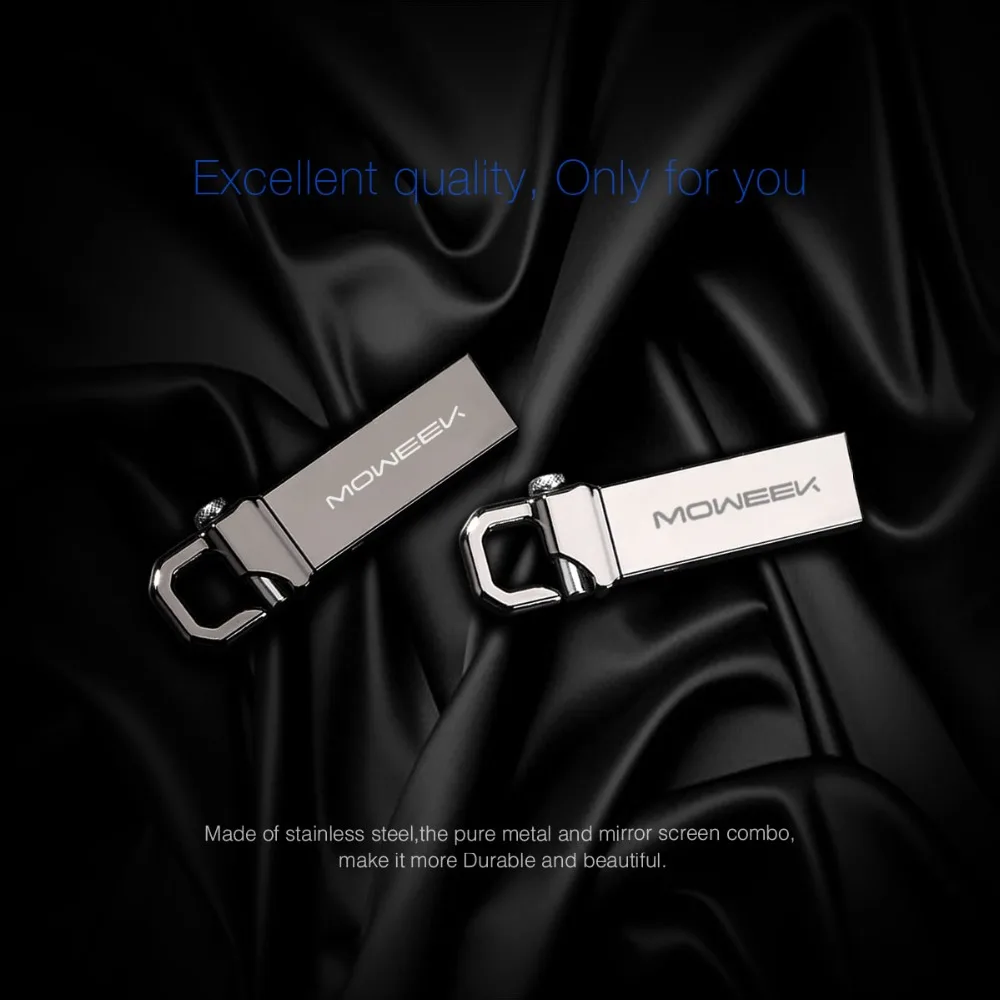 Moweek USB флешка реального Ёмкость 4 ГБ 8 16 г stick металла Водонепроницаемый флешки 32 64