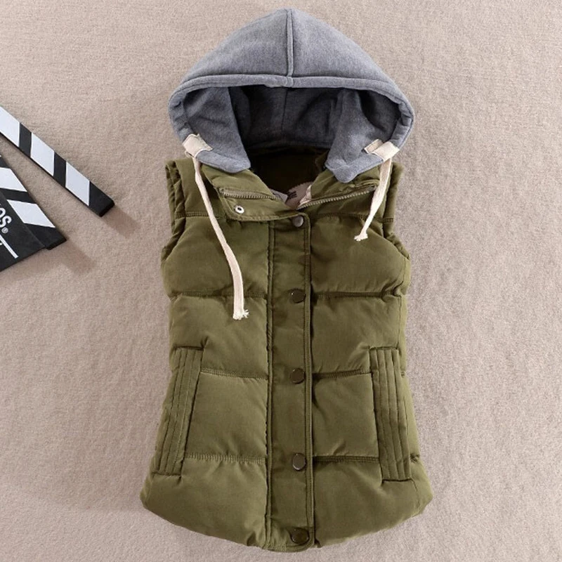 Fionto Для женщин зимний жилет хлопок Повседневное темперамент Тонкий пальто с