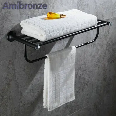Towel Rack only B701 серия Черная краска из нержавеющей стали, аксессуары для ванной комнаты, вешалка для полотенец, держатель для бумаги, мыльница, держатель для щетки, крючок для халата - Цвет: Towel Rack only