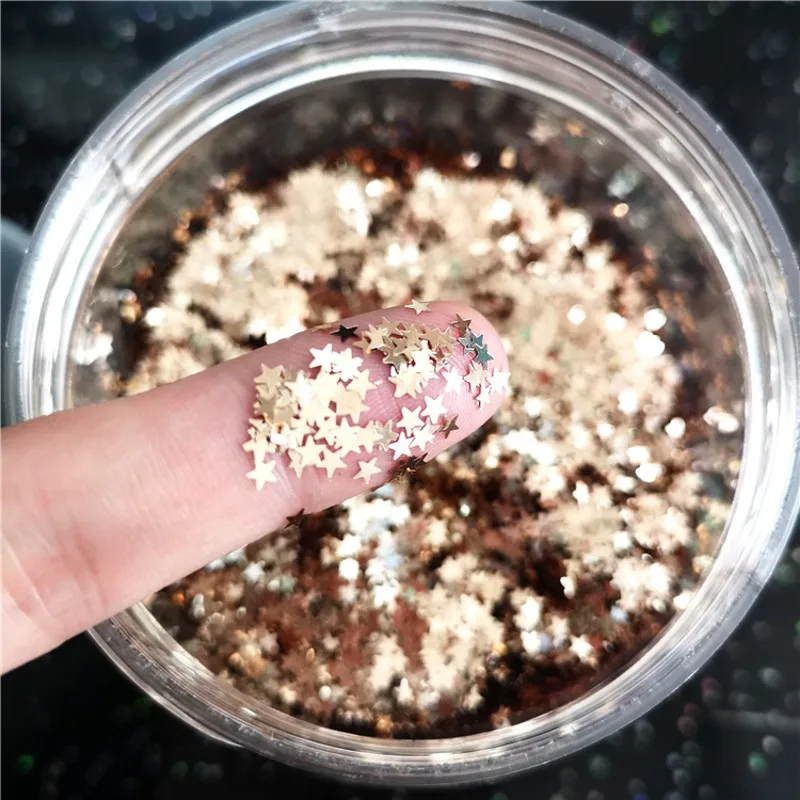 

Nail Glitter Sequins Mini Star Flakes PET Paillette Laser Shining Nail Art Glitter Sequins DIY Sparkly Tips Nail Manicure 8g