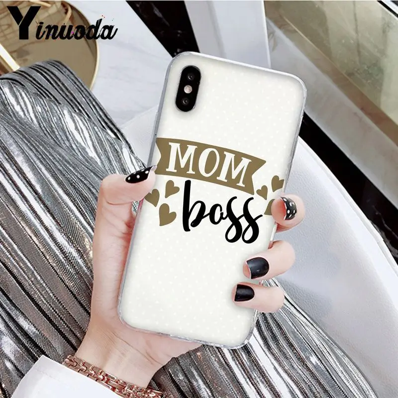 Yinuoda домашнее лучшее мама boss Слова чехол для телефона с принтом аксессуары Apple iPhone