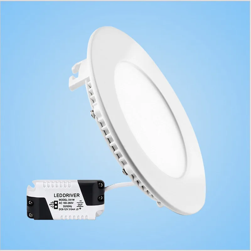 Светодиодные ультратонкие круглые панесветильник лампы 10 шт. 3 Вт|panel light|round panel