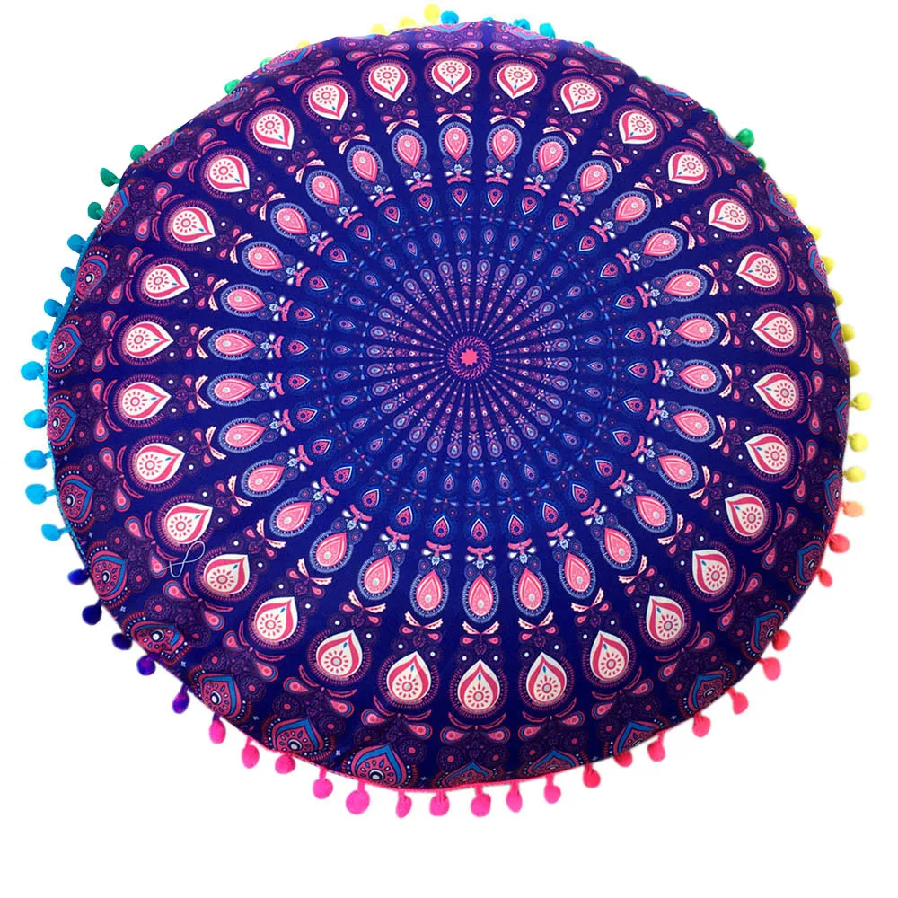 Горячая Распродажа модные напольные подушки с индийской мандалой круглые