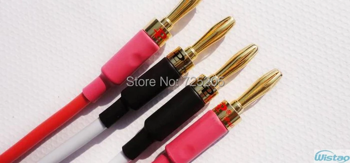 Hi-Fi кабель для колонок 4 квадратные штырьковые позолоченные медные банановые