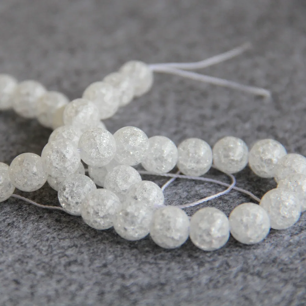 Для ожерелий браслетов 10 мм из белого стекла с кристаллами полуотделанным