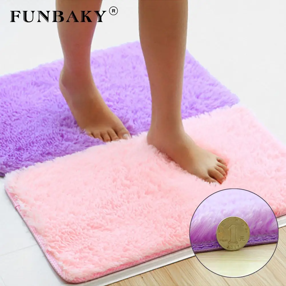 FUNBAKY 40*60 см цветной Нескользящий Впитывающий Коврик из микрофибры для ванной комнаты, коврик для ванной