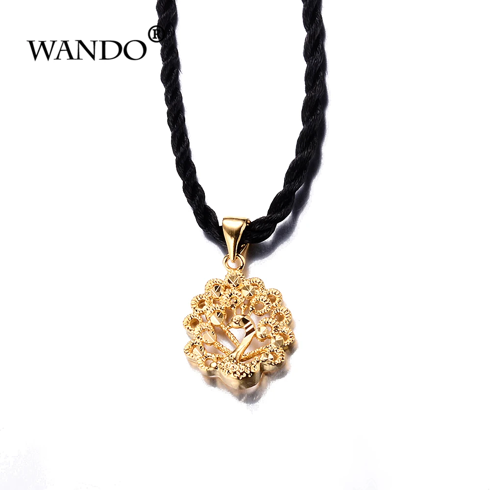 

WANDO Ethiopian India Wedding Exquisite Phoenix Small Pendant Lady Golden African Fashion Jewelry Pendant Necklace for women
