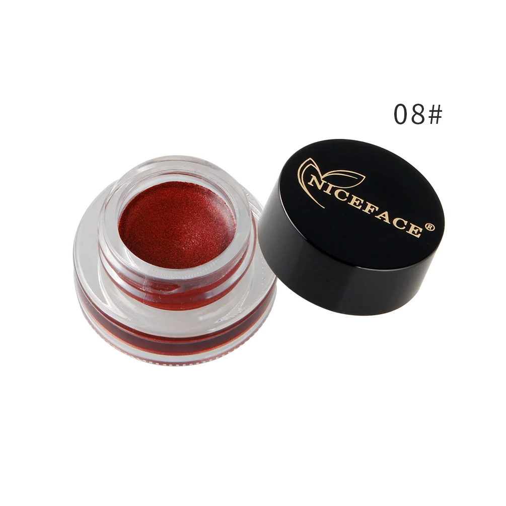 08 NICEFACE, 15 цветов, алмазный блеск, тени для век, гель для макияжа, водостойкая, долго носится, подводка для глаз, осветляет тени для век, светящийся пигмент, косметика - Цвет: 08
