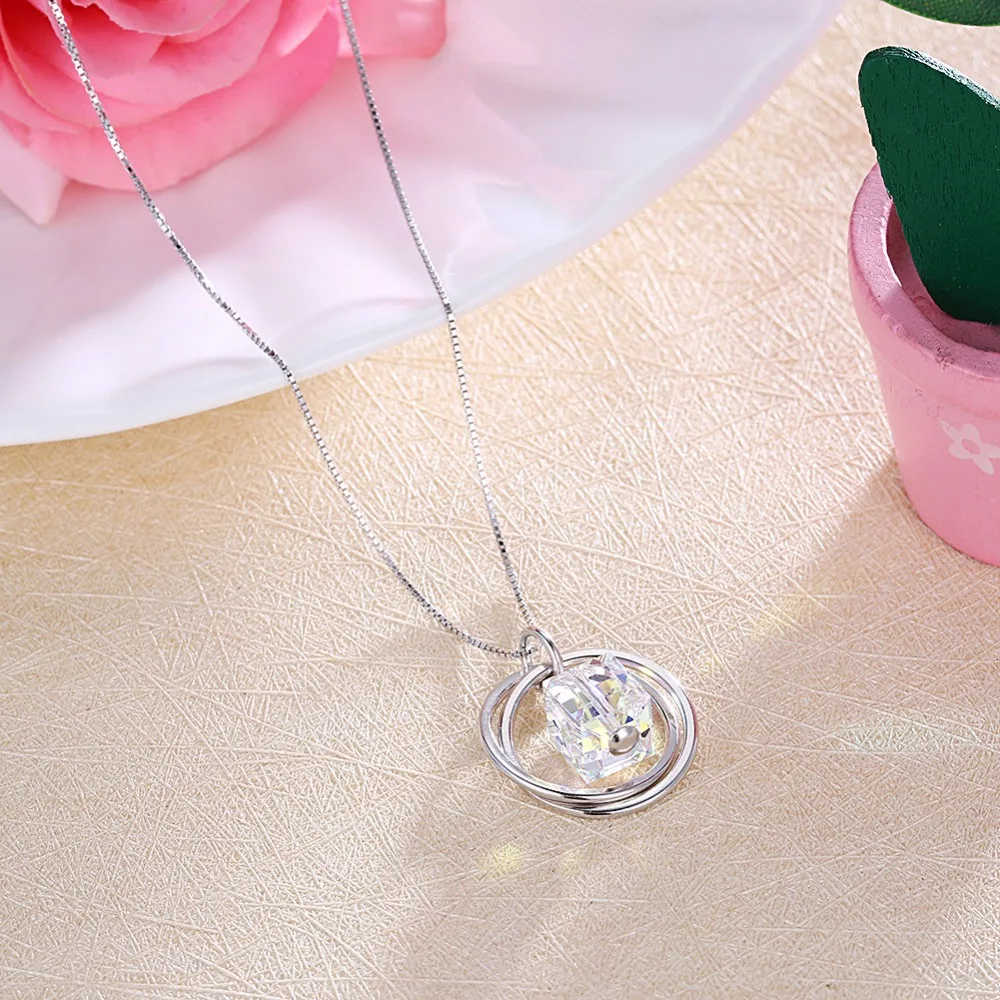 LEKANI модные круги кубики кристаллы от SWAROVSKI подвески ожерелья волшебное Макси