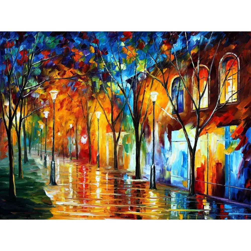 Landscape Modern paintings with Palette knife art oil on Canvas chill energy Handmade high quality | Дом и сад