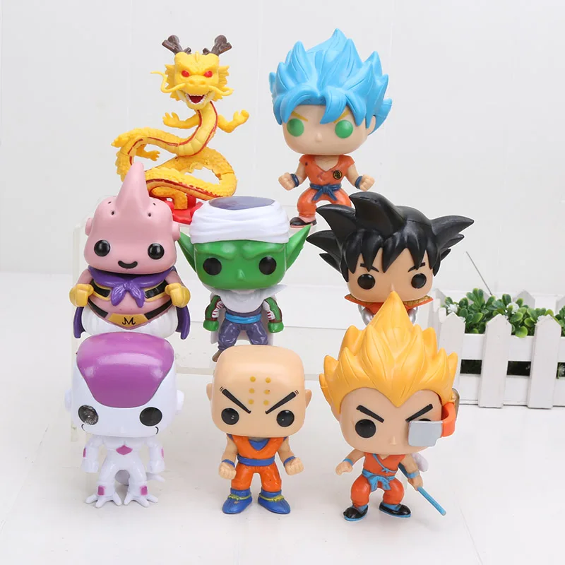 8 шт./компл. Dragon Ball Z Super Saiyan 4 Son Goku Killin Shenron Freeza Frieza Buu Piccolo vegetto из ПВХ фигурка модель игрушки 10 см