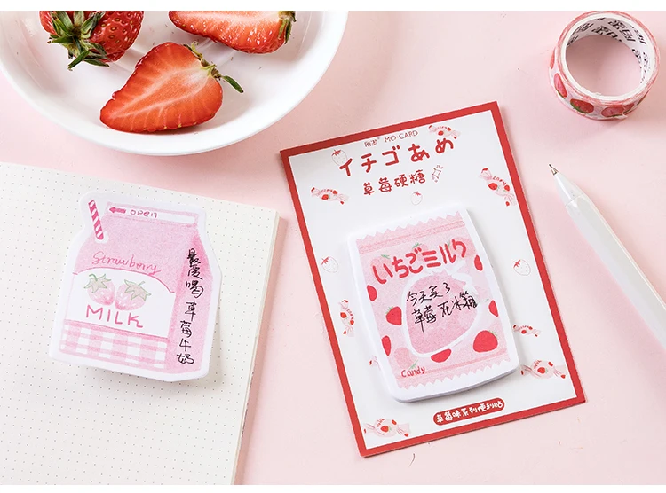Mo. Card клубника вкус липкий блокнот для заметок бумага сообщение примечание