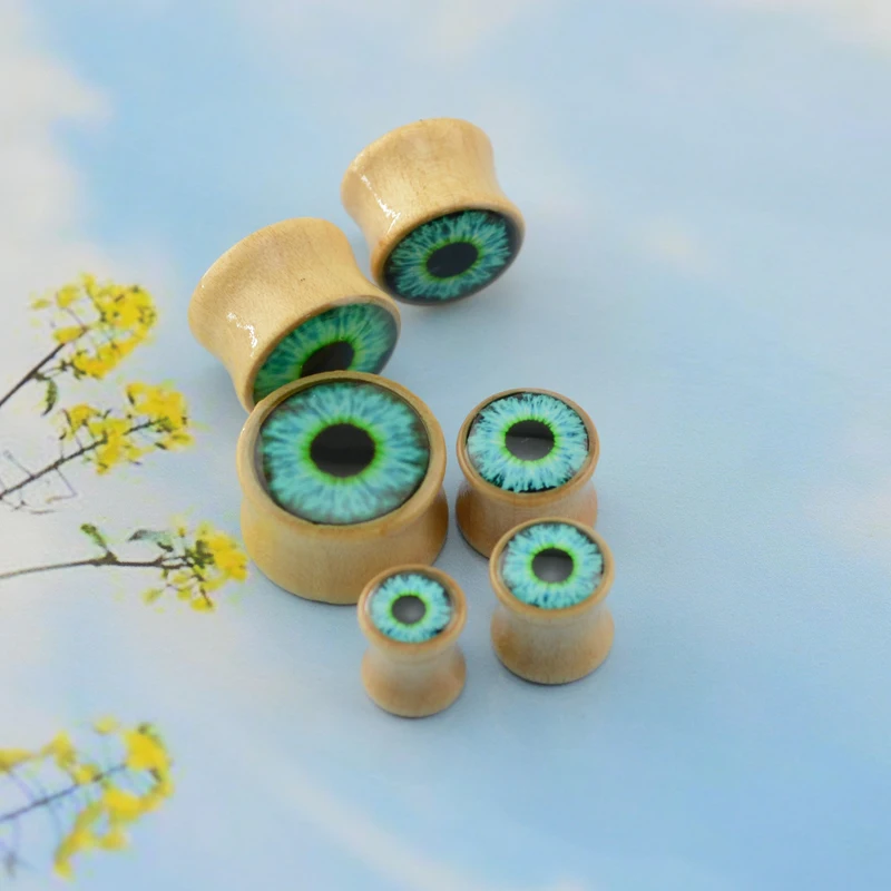 1 пара прозрачные затычки для ушей из натурального дерева|body jewelry|tunnel expanderear plugs