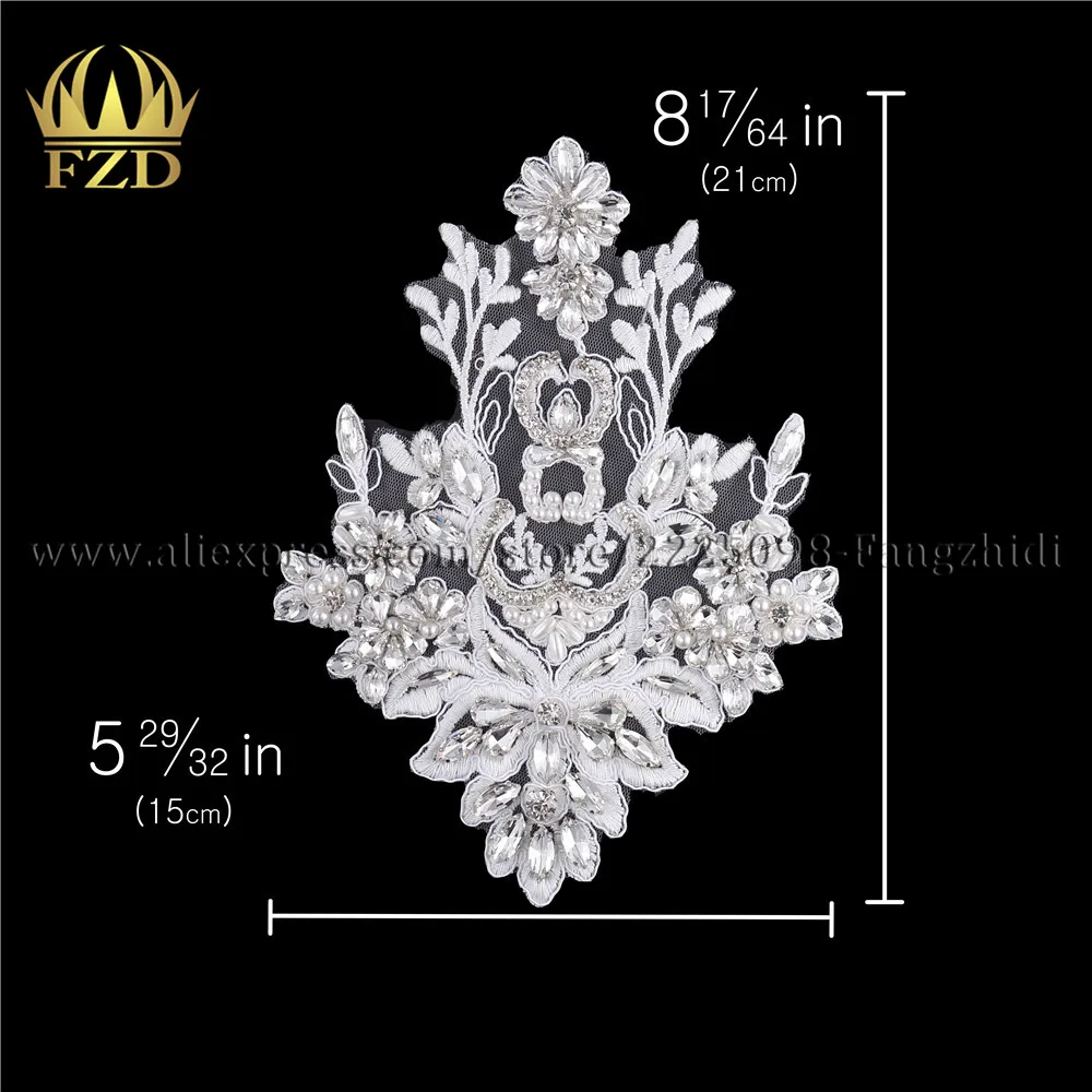 FZD 1 шт. ручная работа стразы бисер маленькие пластыри белый кристалл и Жемчужный