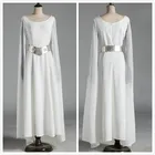 Женский костюм для косплея принцессы Leia органа соло, длинные белые платья, Маскарадные костюмы на Хэллоуин, карнавал, косплей