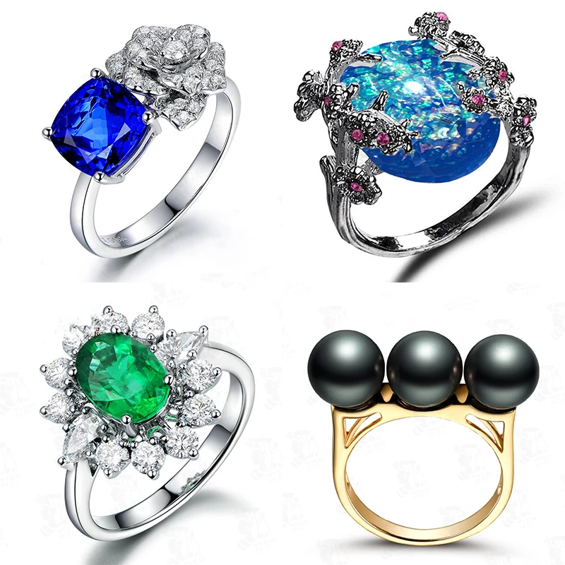 

Female Colored Crystal Ring Set Brand Luxury Promise Engagement Ring Vintage Bridal Wedding Rings for Women Opal Ring