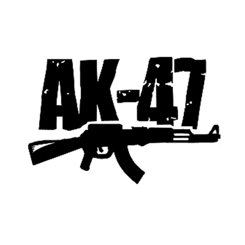 Черный YJZT 15,6*10,3 см крутой AK-47 пистолет декоративный автомобильный стикер высокое качество виниловая графика C12-0323 - Название цвета: Черный