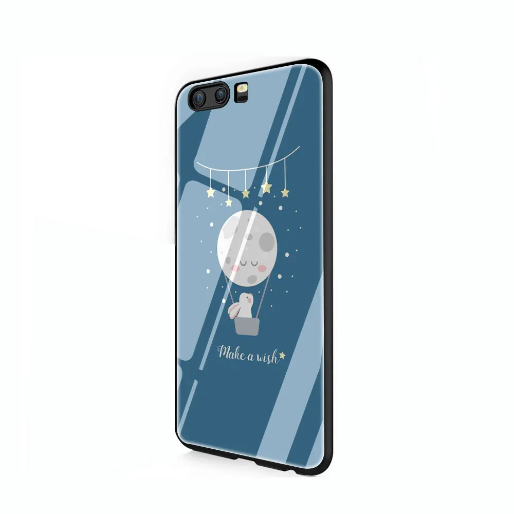 Moon кролик стильное закаленное стекло чехол для телефона huawei mate P 10 20 30 Lite Pro Y9 Honor 8X 7A - Цвет: G3