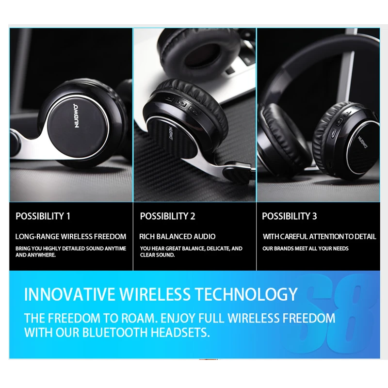 NUBWO S8 bluetooth 4 2 наушники стерео Беспроводной Игровые для геймеров складной мягкий