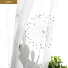 Белая занавеска для гостиной CITYINCITY, элегантная вышитая занавеска для кухни, Современная занавеска с одуванчиками, готовые занавески по индивидуальному заказу