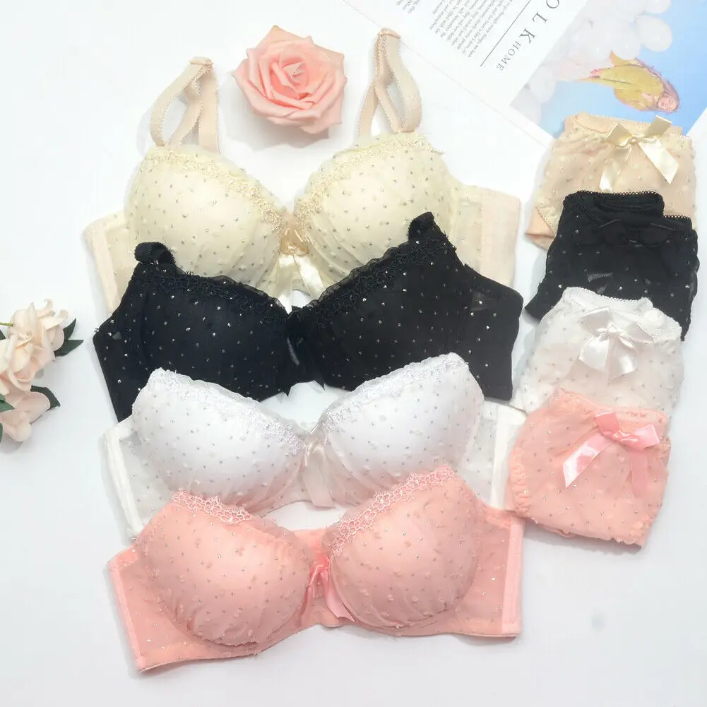 Для женщин Романтический милые комплекты кружевных бюстгальтеров комплект с