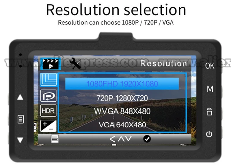 Автомобильный видеорегистратор Full HD 1080P DVR с углом обзора 170 градусов, видеорегистратор с функцией ночного видения
