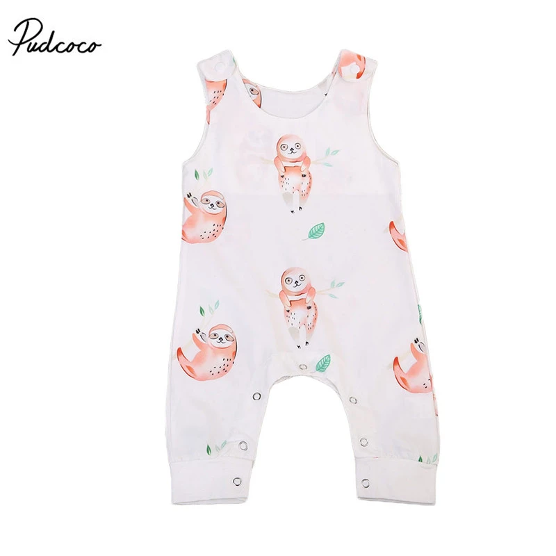 2018 весенне-летний хлопковый комбинезон с длинными рукавами и принтом маленьких