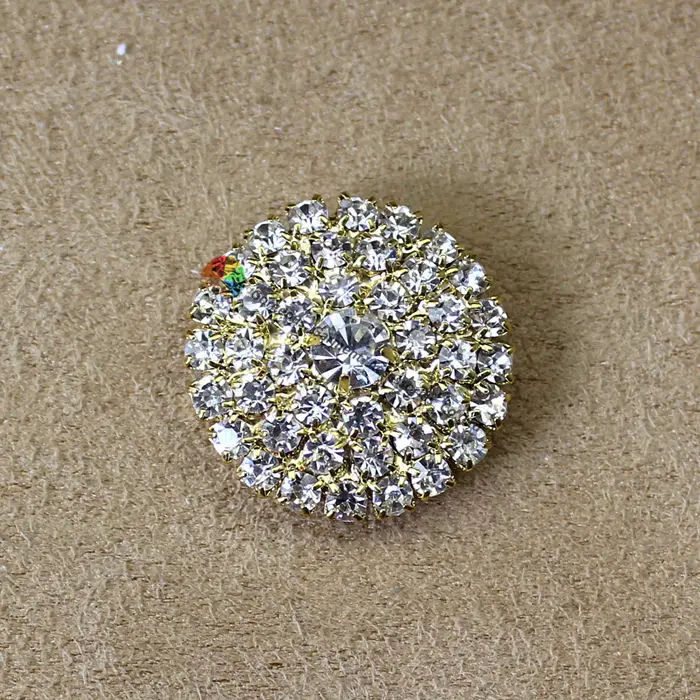 10 шт. 25 мм Брошь со стразами-кристаллами булавок Бриллиантовая пуговица