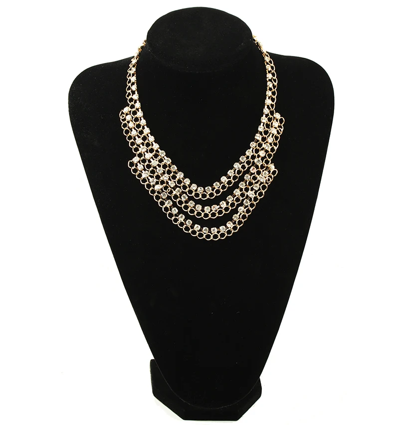 Женское Ожерелье с искусственным бриллиантом золотое ожерелье кристаллом