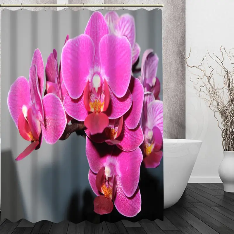 Пользовательские элегантный цветок орхидеи душ Шторы современной ванной