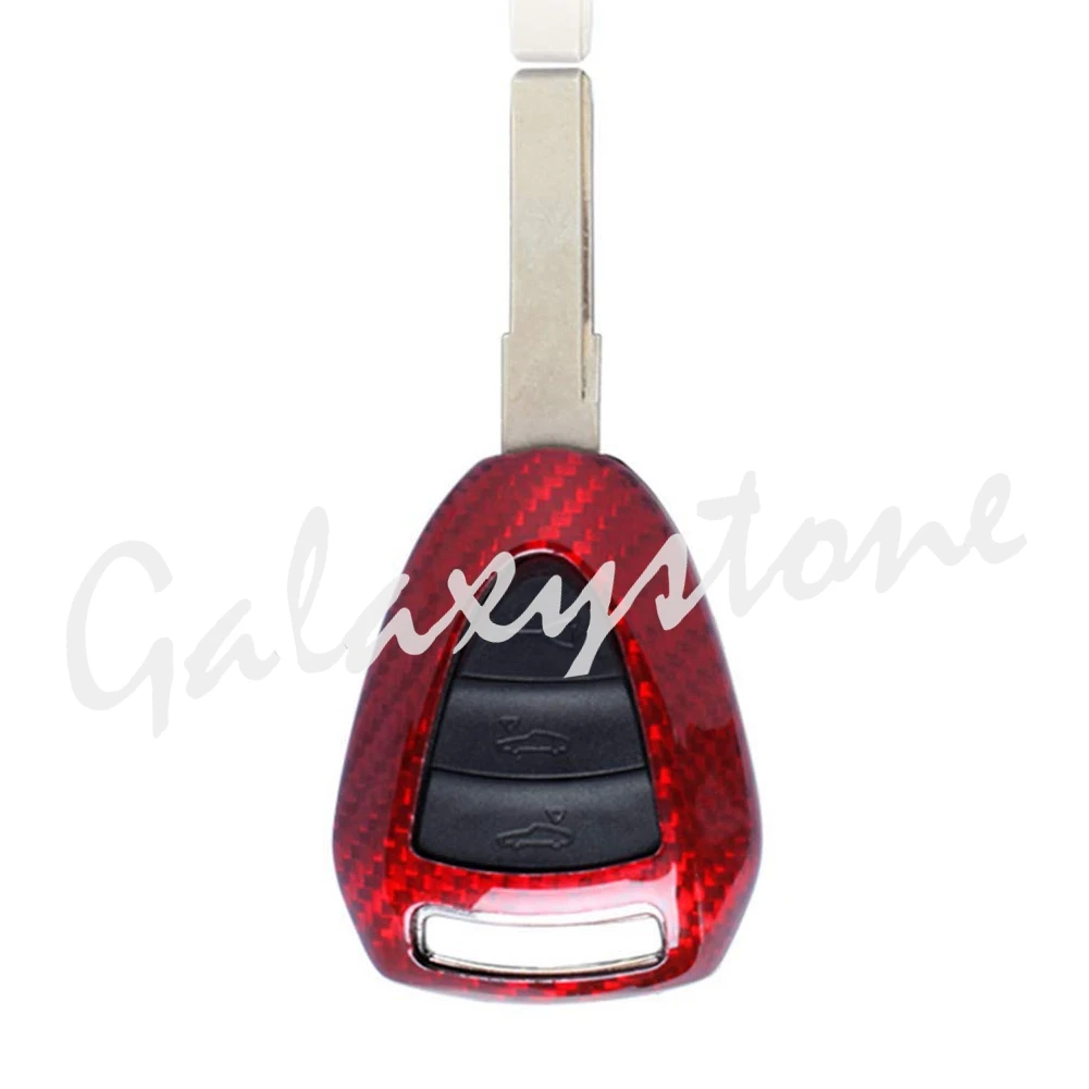 Красное углеродное волокно авто автомобильный пульт дистанционного ключа чехол