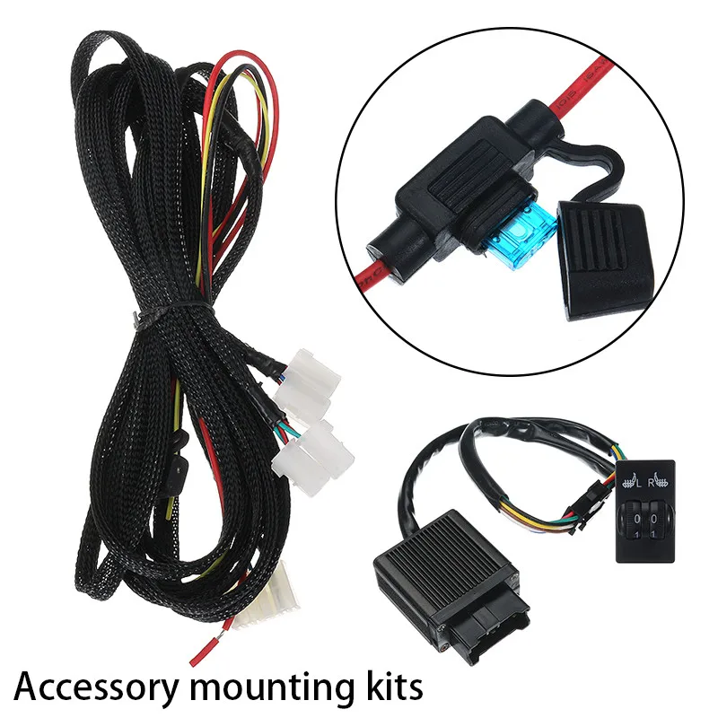 

12V 25W Car Interior Seat Heater Carbon Fiber Winter Heated Adjustable 5 level Square Switch Cushion Warmer Universal for Auto