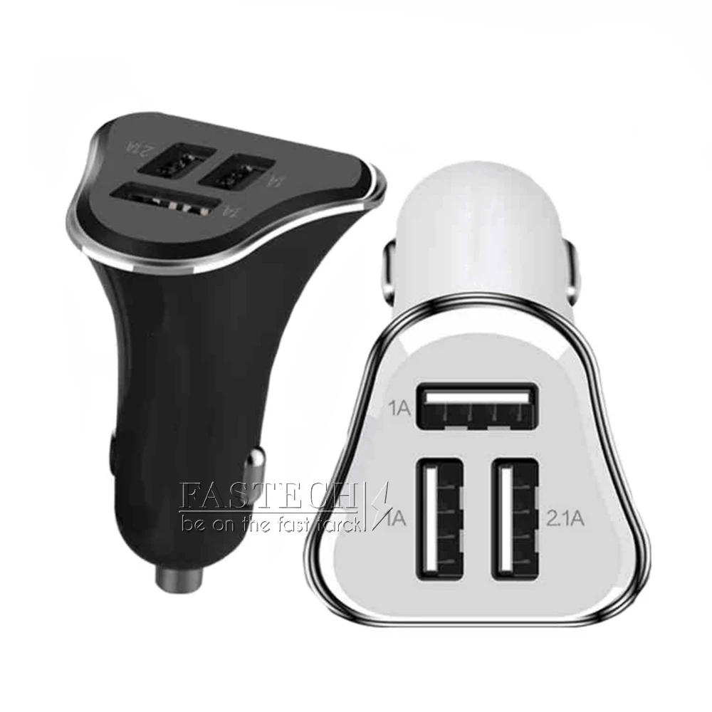 100 шт./лот универсальное 3 порта 3.1A USB Автомобильное зарядное устройство для Iphone
