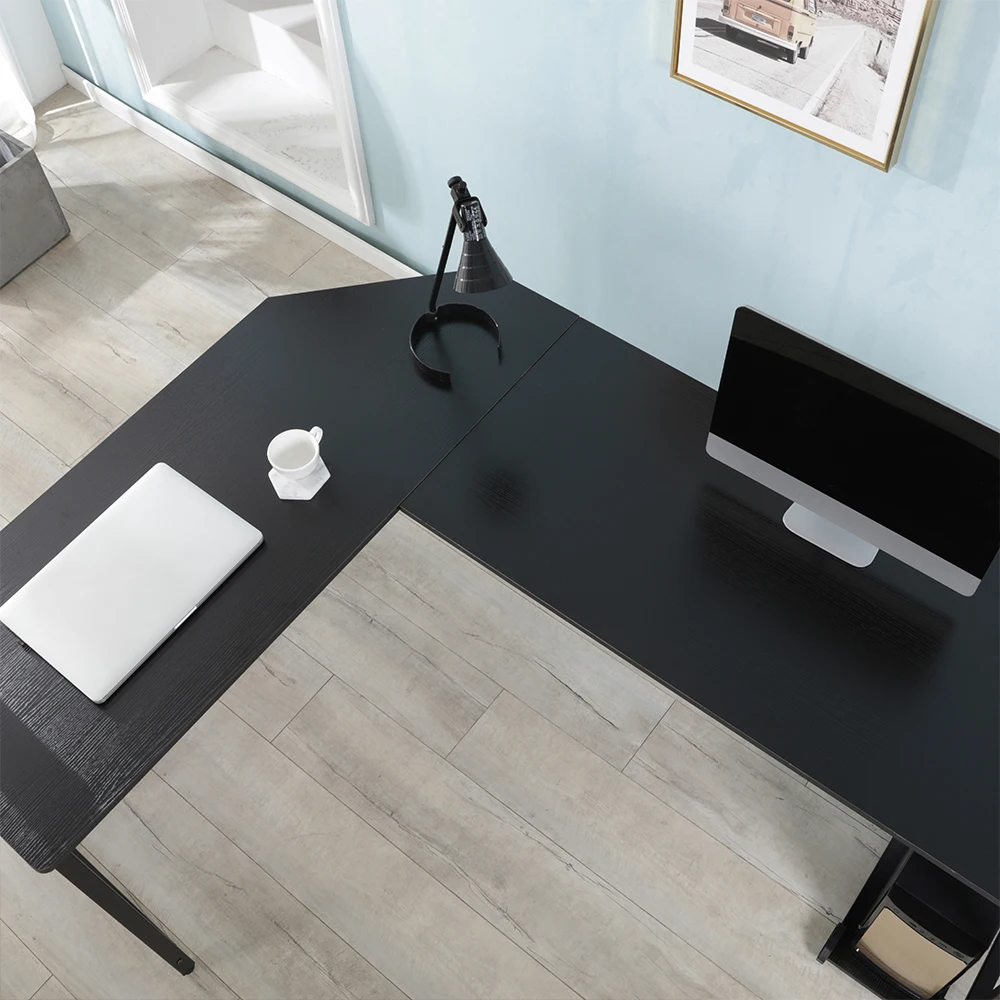 L-Shape Wooden Computer Desk PC Laptop Corner Study Table For Home Office Gaming Furniture |