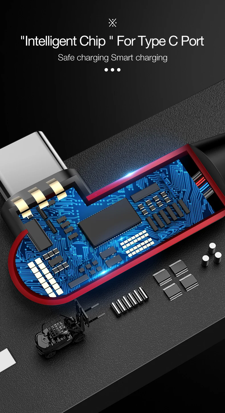 Cafele USB C кабель для Xiaomi 8 usb type C светодиодный нейлоновый кабель для мобильного зарядного устройства type-C USB-C