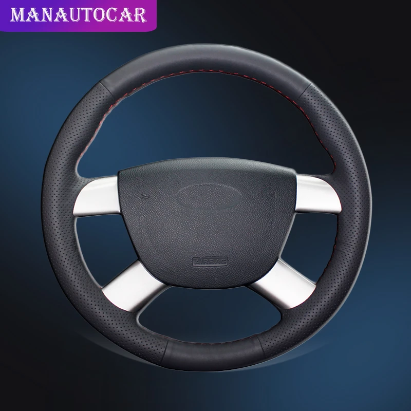 Автомобильная оплетка на руль для Ford Focus 2 2005-2011 Kuga 2008-2011 C-MAX 2007-2010 Авто кожаные рулевые чехлы