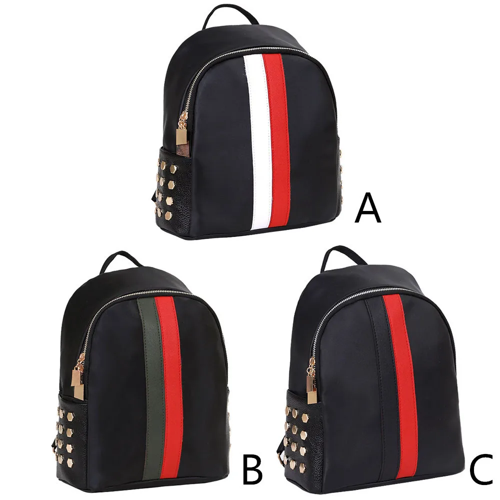 Женский рюкзак на плечо mochila escolar menina infantil черный школьный с заклепками для