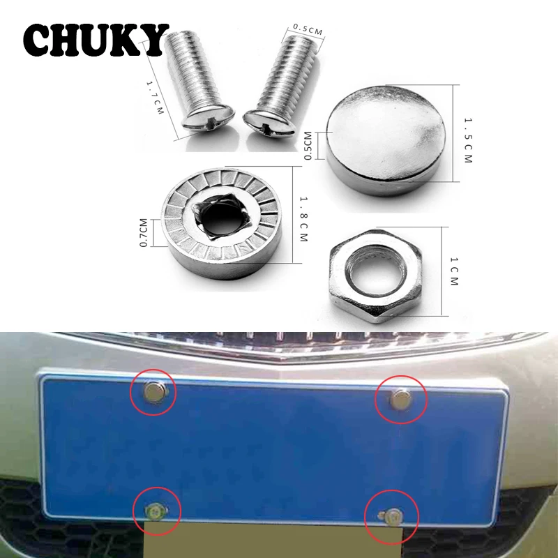 1 комплект болтов для автомобильного номерного знака из нержавеющей стали Рамка