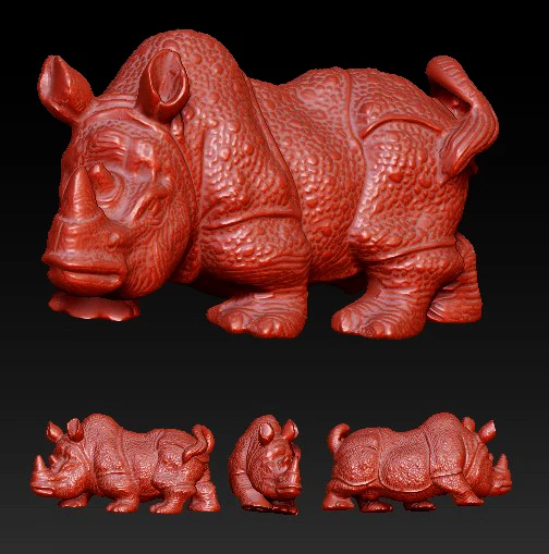 3D модель для ЧПУ резная фигурка скульптурная машина в формате STL файл носороги|3d