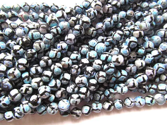 Скидка 60%-8 мм Тибетский Агат драгоценный камень круглый шар граненые треугольные