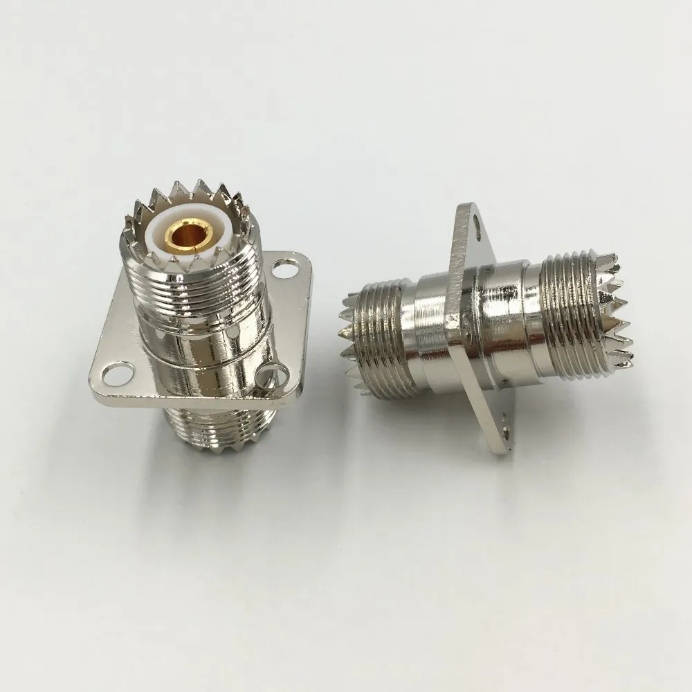 5 шт. латунный UHF гнездовой разъем SO239 F/F с 4 панелью крепления шасси фланец SL16 RF