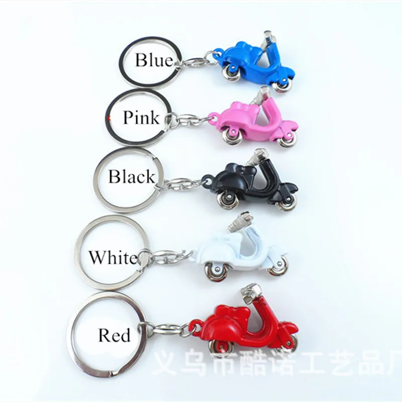 Electrombile model key chains fashion lovely mini battery-operated motor cycle keychains ring metal scooter keychain | Украшения и
